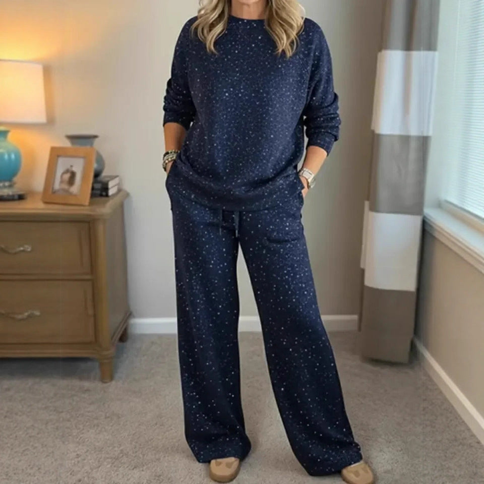 Damen Lässiges Lounge-Set aus weichem Material mit weitem Schnitt Drune