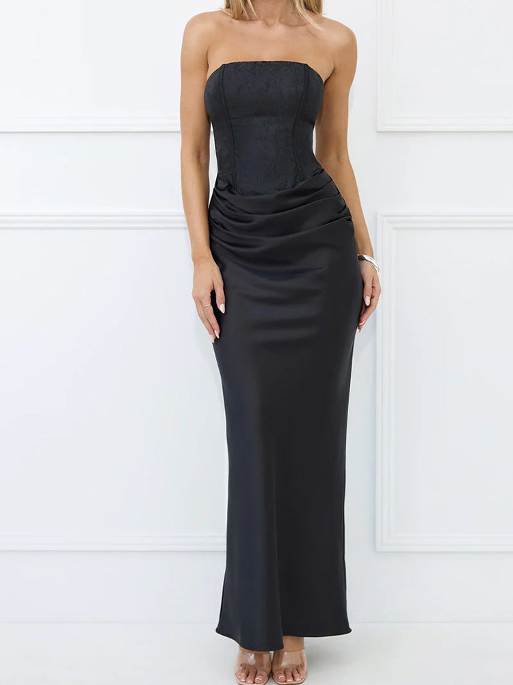 Damen Elegantes strapazierfähiges Abendkleid mit gerafft und Korsett-Oberteil Drune