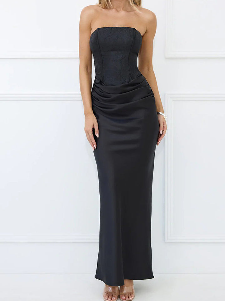 Damen Elegantes strapazierfähiges Abendkleid mit gerafft und Korsett-Oberteil Drune