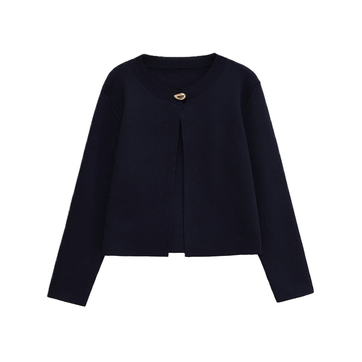 Damen modische Strickjacke mit dekorativem Knopf und elegantem Schnitt Drune