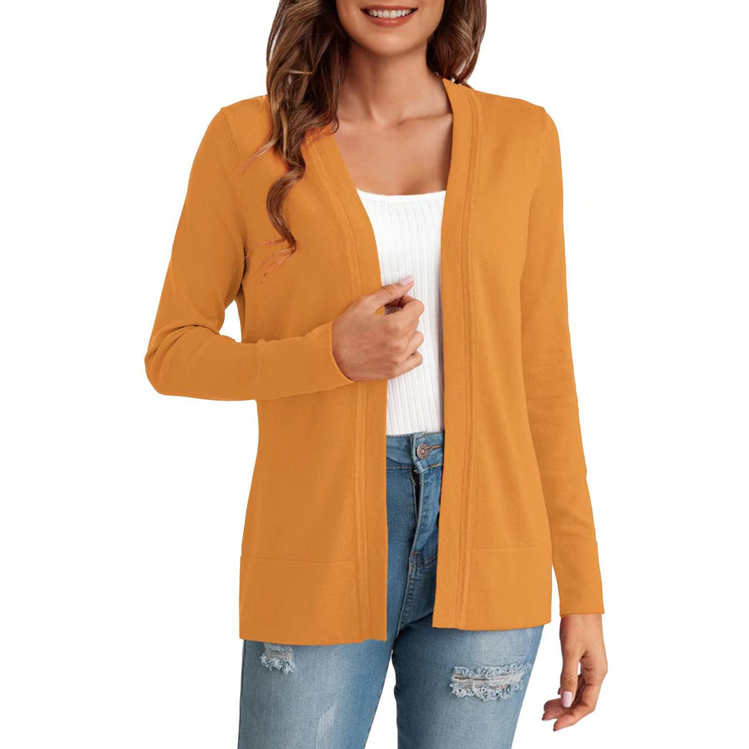 Damen Langarm Strickjacke mit offenem Design und praktischen Taschen Drune