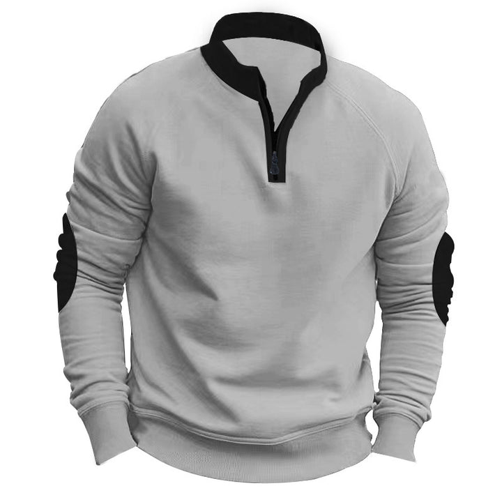 Herren Sweatshirt mit modischem Stehkragen und praktischem Reißverschluss Drune