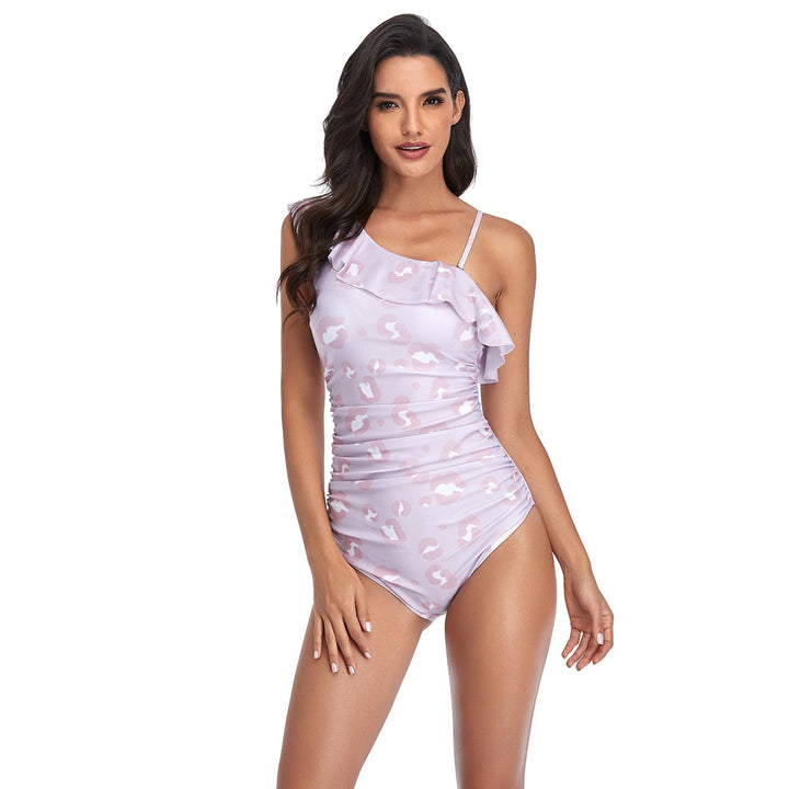 Damen Einteiliger Badeanzug mit asymmetrischem Rüschendesign und figurformender Wirkung Drune