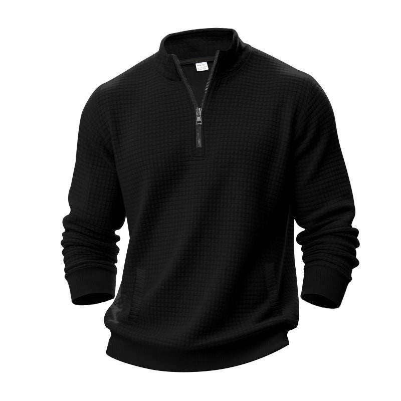 Herren Stepppullover mit halbem Reißverschluss und modernem Strukturdesign Drune