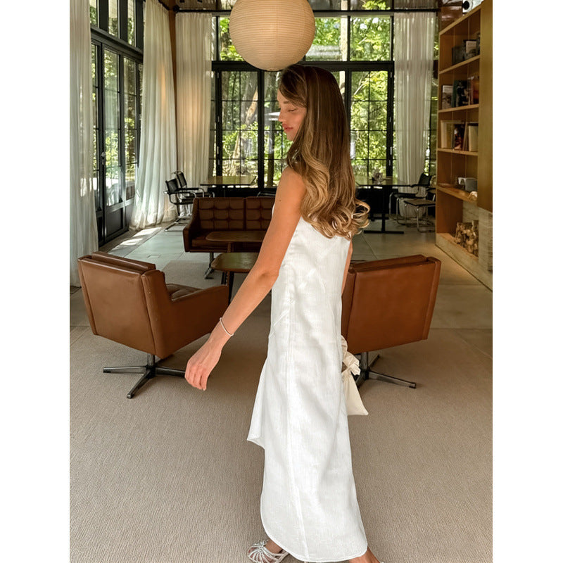 Damen Midi-Kleid mit asymmetrischem Saum und elegantem Schnitt Drune