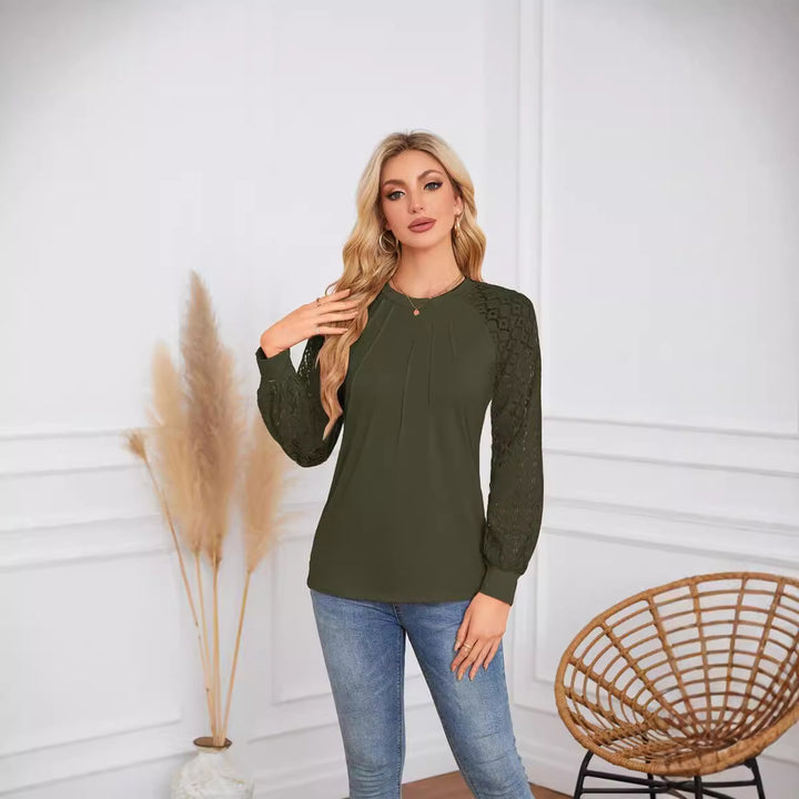 Damen Elegantes und atmungsaktives Oberteil mit Spitze Drune