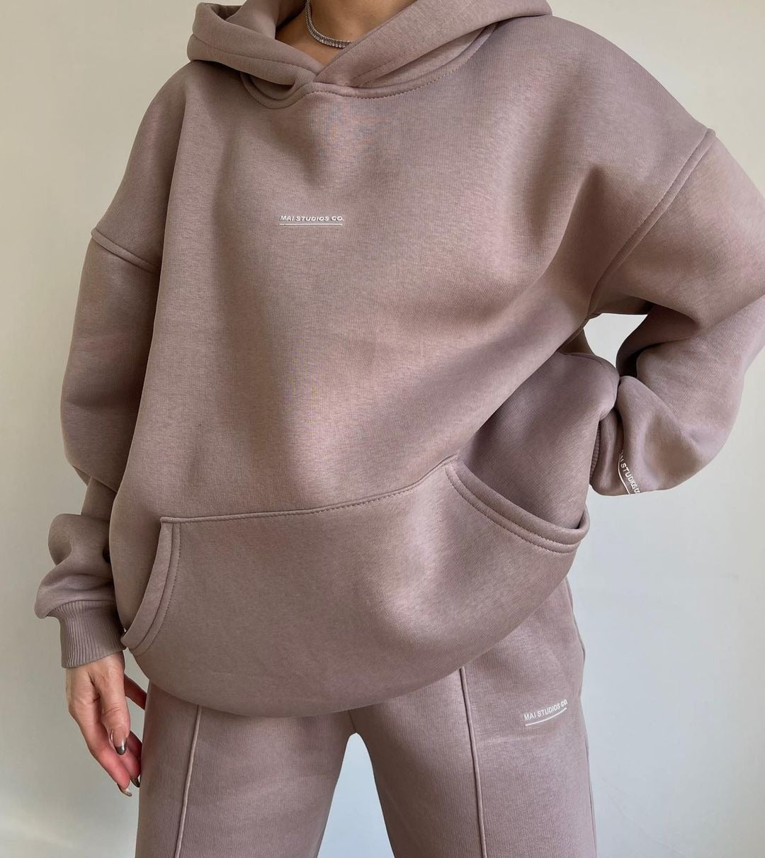 Damen lässiger oversized Kapuzenpullover mit praktischer Kängurutasche Drune