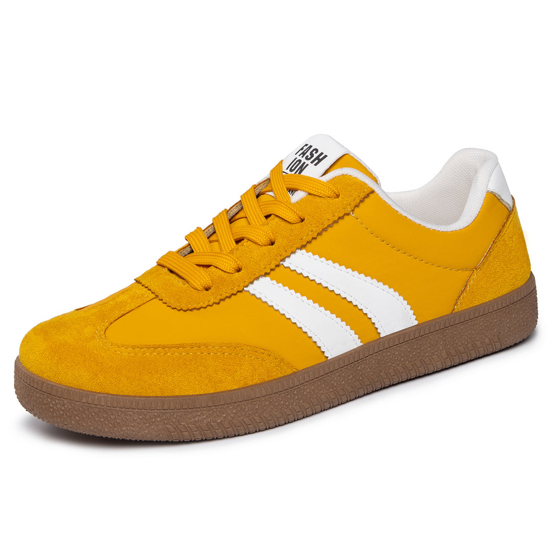 Herren nan retro Sneaker mit Velours- und Textilobermaterial, klassischer Drei-Streifen-Optik und profilierter Gumminsohle Drune