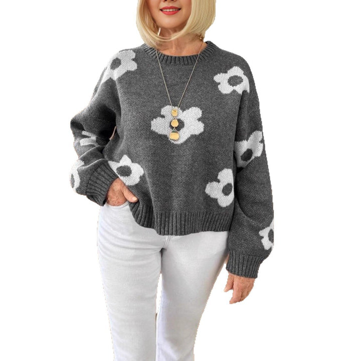 Damen Pullover mit floralem Muster Drune