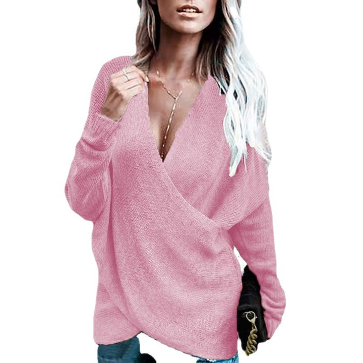 Damen Wickelstrickpullover Drune