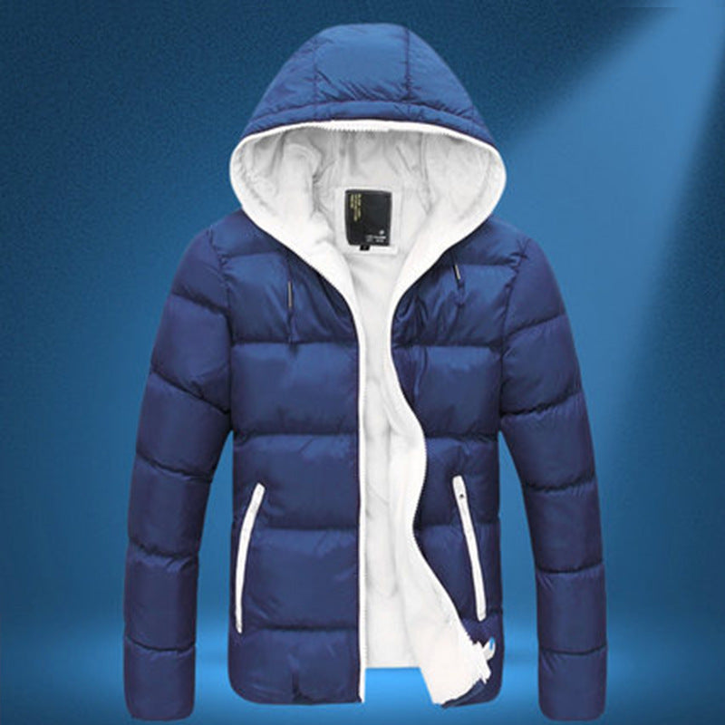 Herren nan gesteppte Kapuzen-Steppjacke mit kontrastierendem Fleecefutter und seitlichen Reißverschlusstaschen Drune