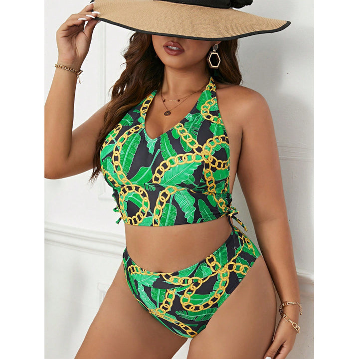 Damen Triangel-Bikini mit modischem Ketten-Design und seitlichen Raffungen Drune
