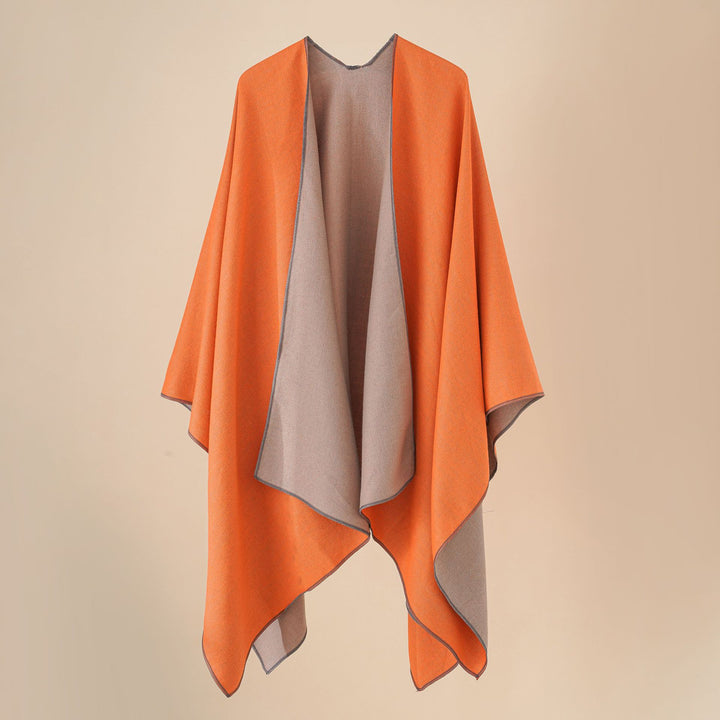 Damen Wohlfühl-Poncho aus weichem Wollmix mit elegantem Schnitt Drune