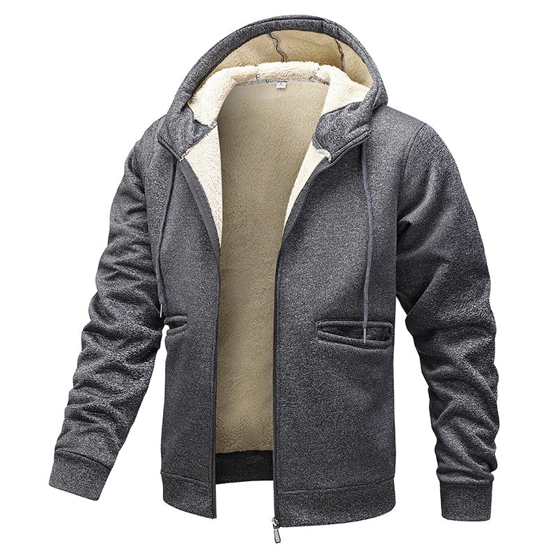 Herren wärmende Fleecejacke mit Kapuze Drune