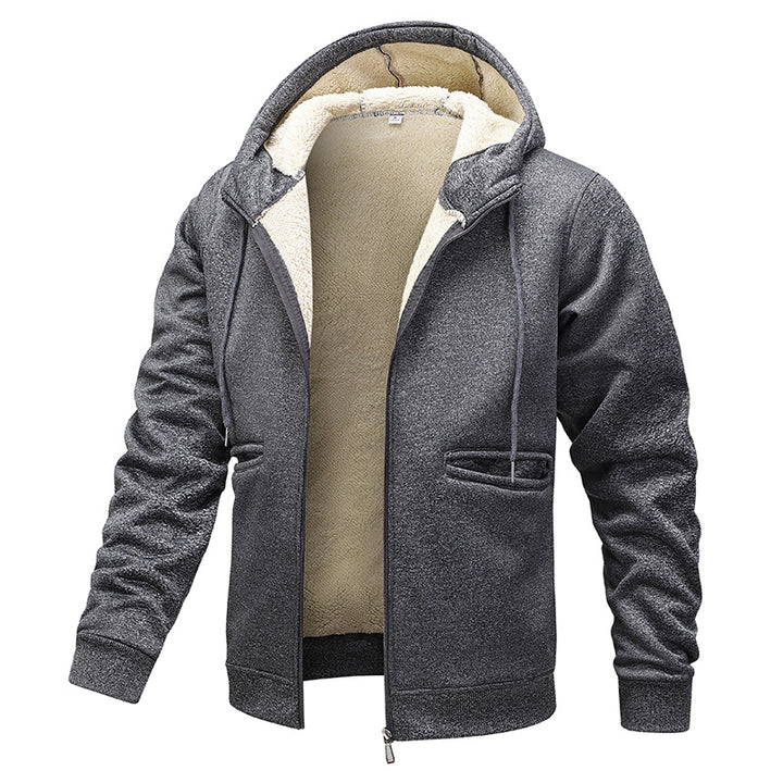 Herren wärmende Fleecejacke mit Kapuze Drune