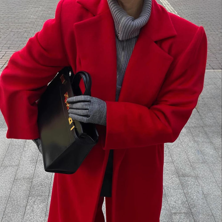 Damen Elegante Wollmantel mit Oversized-Schnitt und schickem Revers Drune