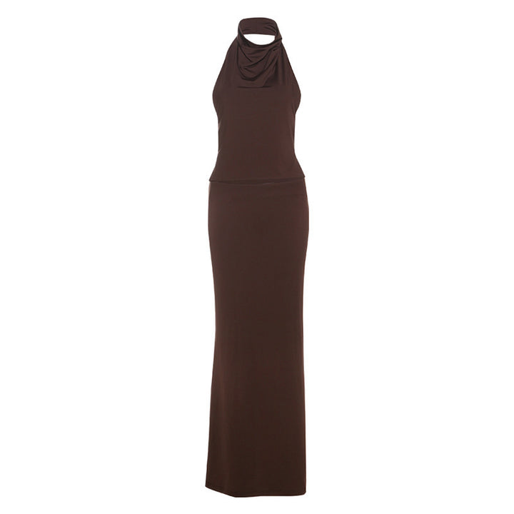 Damen elegantes Wickeloberteil und Rock Set Drune