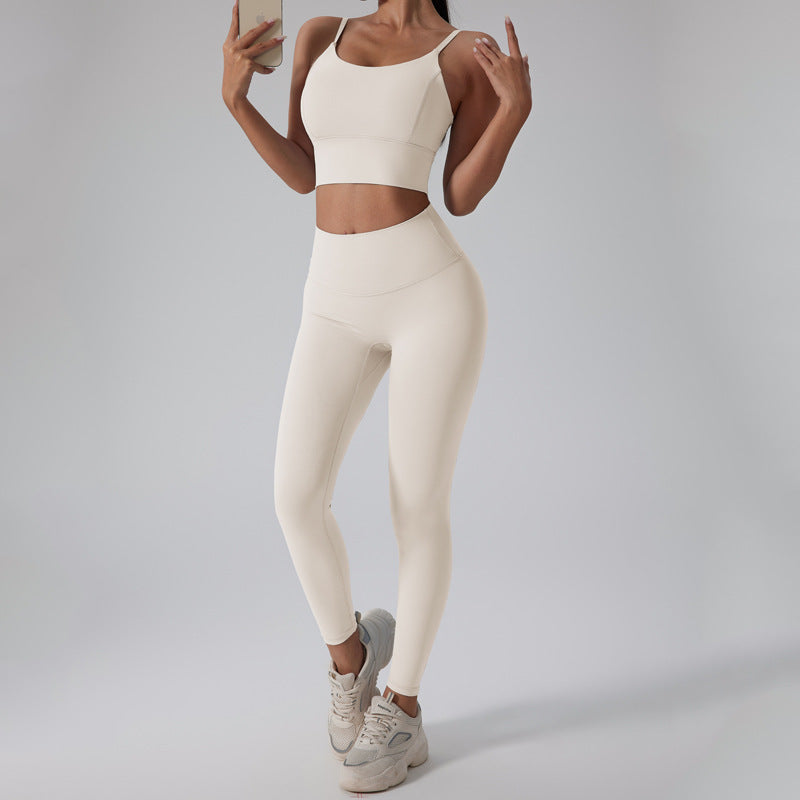 Damen Sportliches Set mit figurbetontem Top und Hochbund-Leggings Drune