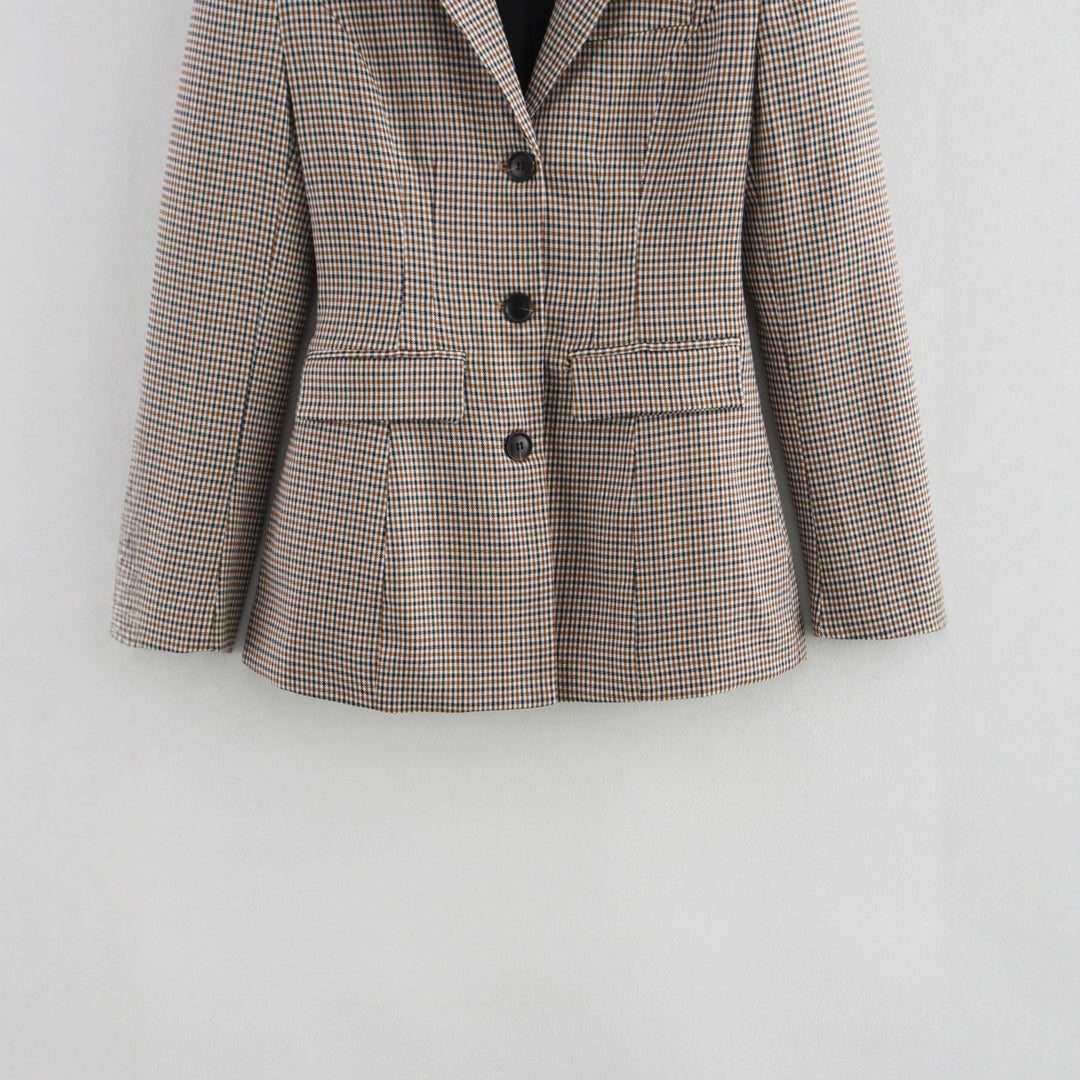 Damen kariertes Blazer Drune