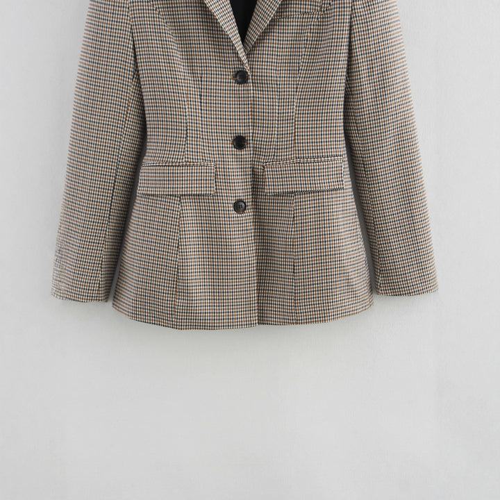 Damen kariertes Blazer Drune
