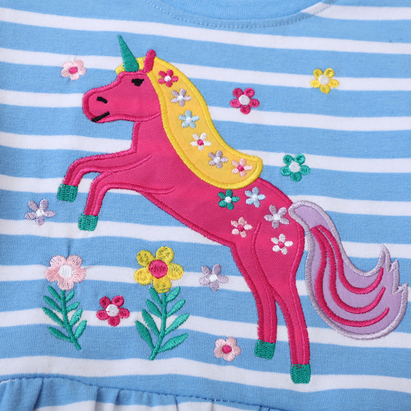 Mädchen Freizeitkleid mit süßem Einhorn-Design Drune