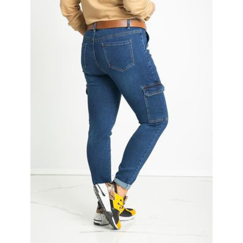 Damen Cargo Jeans mit seitlichen Taschen und bequemer Passform Drune