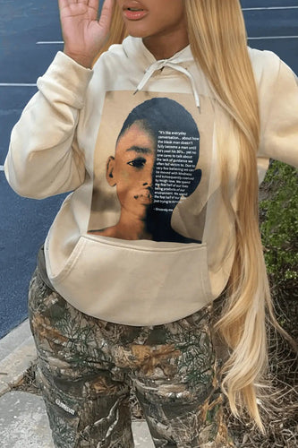 Damen Kapuzenpullover mit kreativem Grafikdruck und innovativem Schnitt Drune