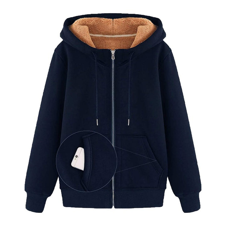 Damen Kapuzenjacke mit flauschigem Innenfutter und praktischen Taschen Drune