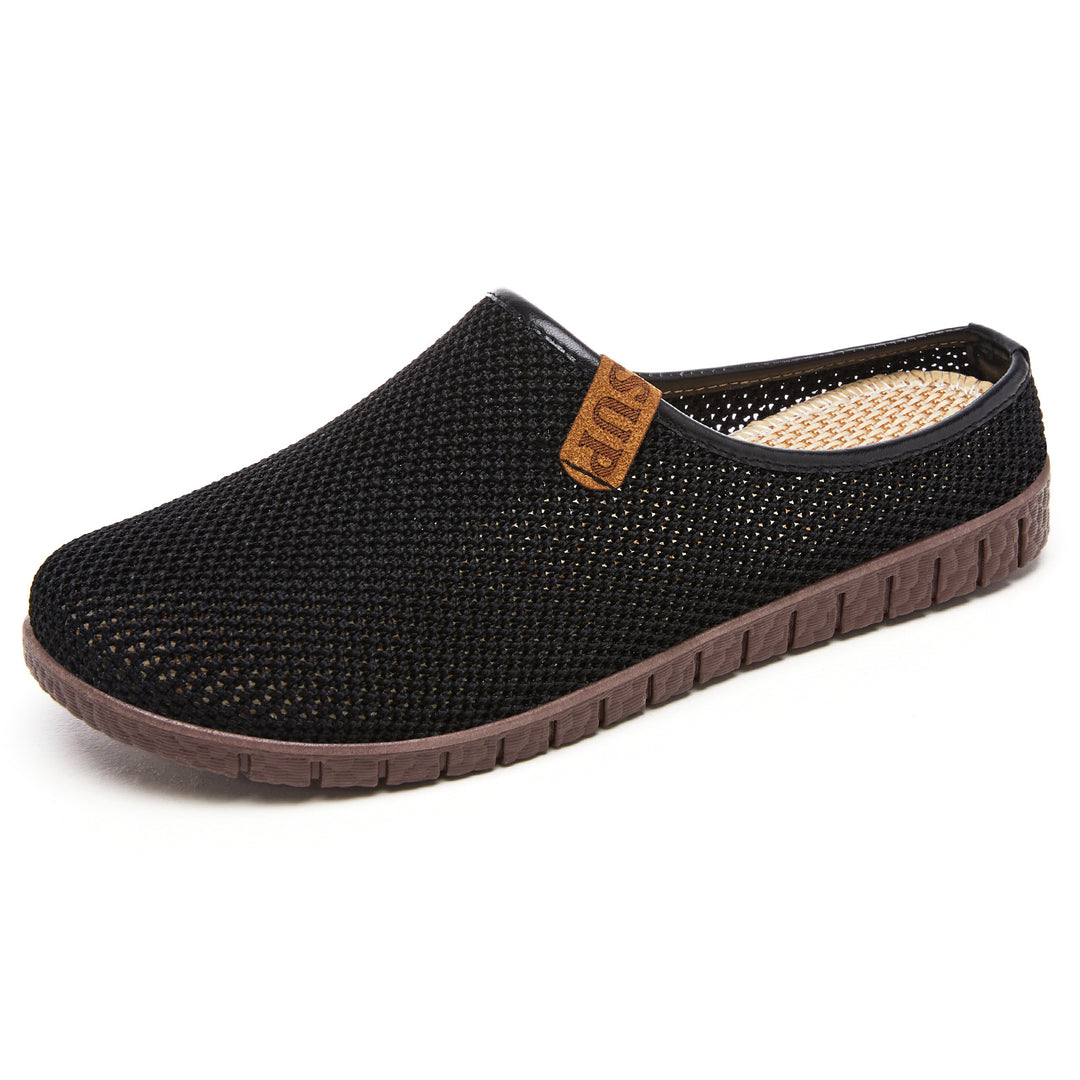 Damen nan atmungsaktiver gestrickter Slipper mit gewebtem Komfortfußbett und flexibler Profilsohle Drune