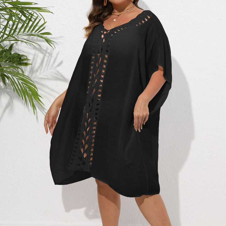 Damen Luftiger Strandkimono mit dekorativer Häkelspitze Drune