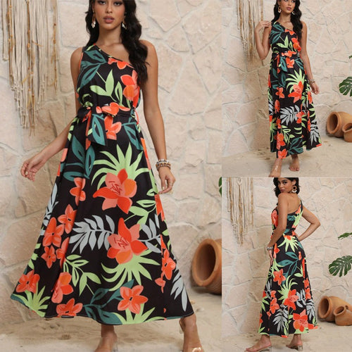Damen Maxikleid mit floralem Design und schmalem Schnitt Drune