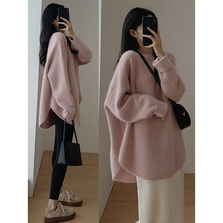 Damen Oversized Kuschelpullover mit strukturierter Oberfläche und lässigem Schnitt Drune