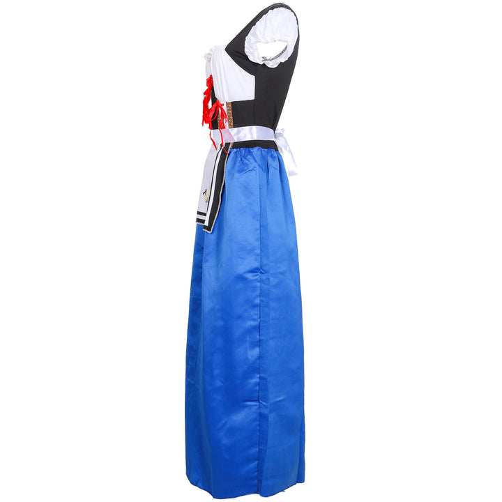 Damen nan traditionelles Dirndlkleid mit geschnürtem Mieder und langer Trachtenschürze Drune