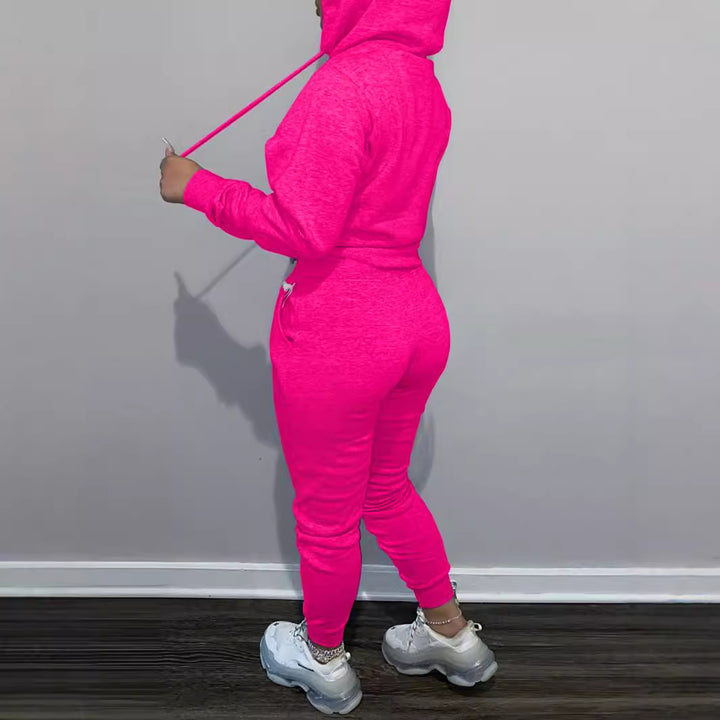 Herren nan sportliches Jogginganzug-Set mit Kapuzenpullover Kängurutasche und schmal zulaufender Jogginghose Drune