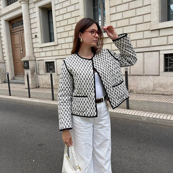 Damen Modische Steppjacke mit kontrastierenden Akzenten Drune