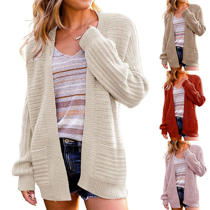 Damen gemütlicher Strickcardigan mit besonderen Details Drune