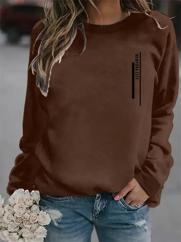 Damen Sweatshirt mit modernem Städte-Aufdruck Drune