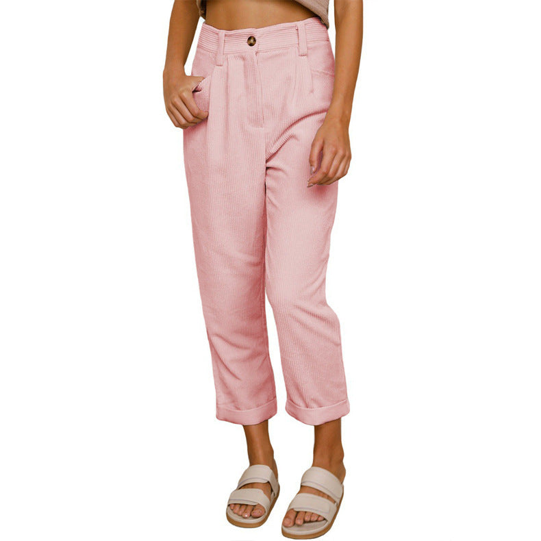 Damen Hoch taillierte gestreifte Hose Drune
