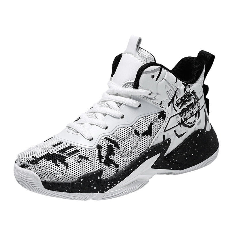Herren High-Top Basketball-Sneaker mit gestricktem Mesh-Obermaterial, stabiler Fersenkappe und griffiger Profillaufsohle Drune