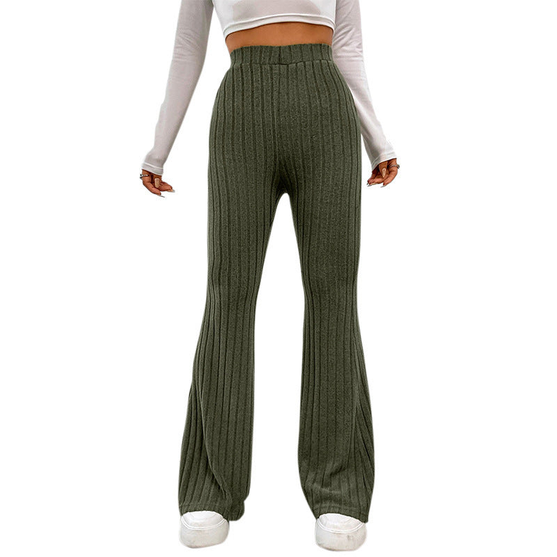 Damen lässige Flared-Hosen aus hochwertigen Strickmaterialien Drune