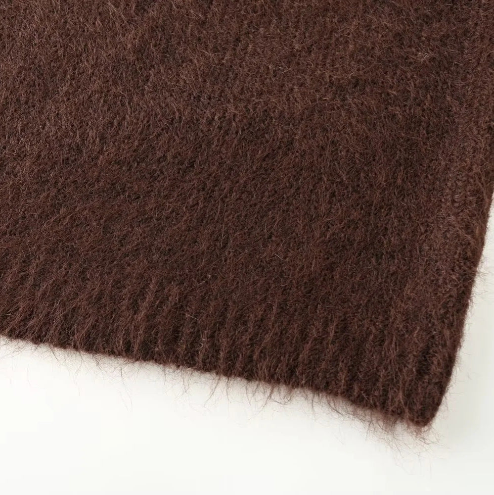 Damen kuscheliges Strickoberteil mit voluminösem Rollkragen Drune