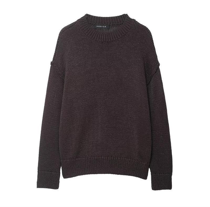 Damen lässiger Strickpullover mit weitem Schnitt und Oversized-Style Drune