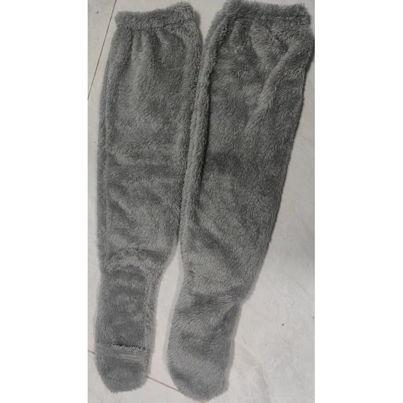 Damen Kuschelige Overknee-Socken aus weichem Fleece Drune