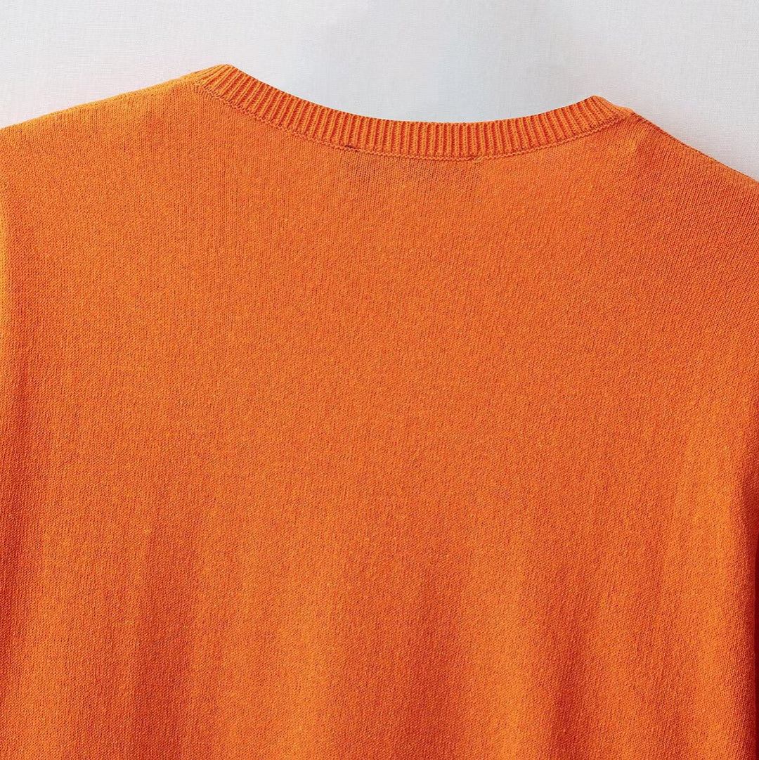 Damen eleganter V-Ausschnitt Pullover aus hochwertiger Baumwollmischung Drune