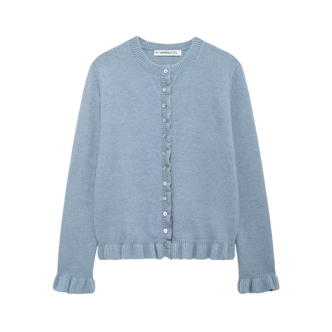 Damen elegante Strickjacke mit dekorativen Knöpfen Drune