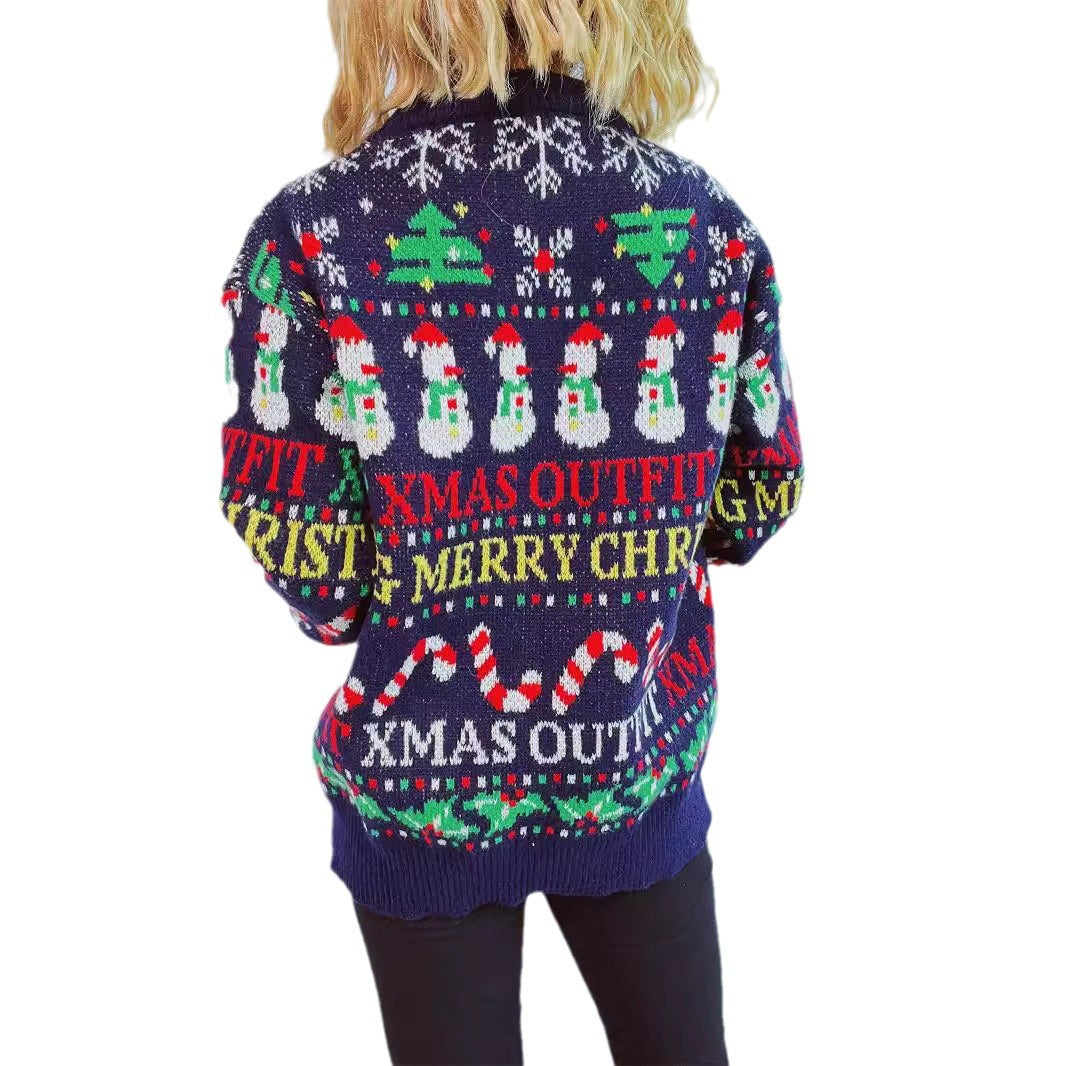Damen Weihnachts-Pullover mit festlichem Motiv und lässigem Schnitt Drune