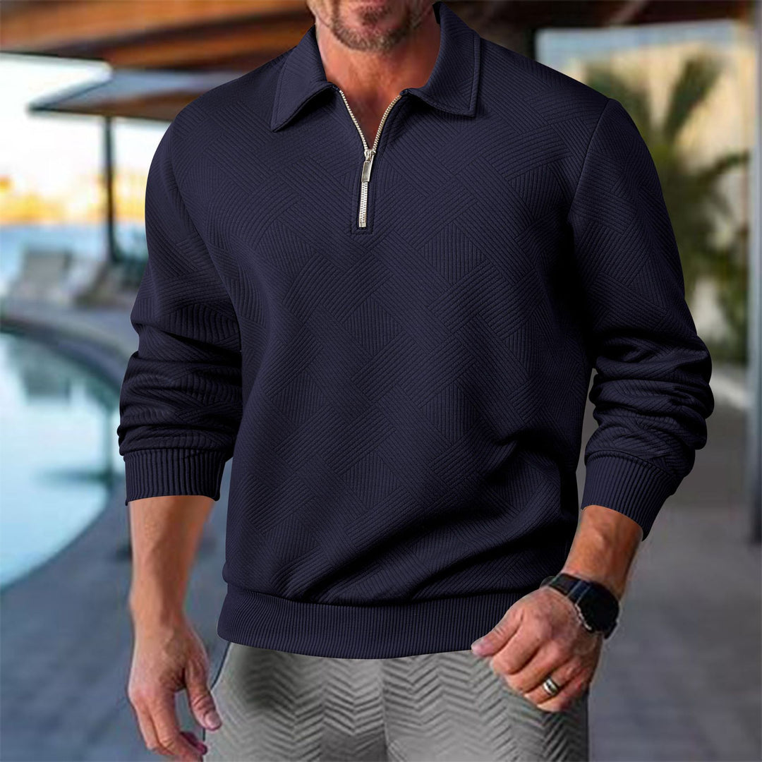 Herren sportlicher Pullover mit modernem Reißverschluss und strukturiertem Design Drune