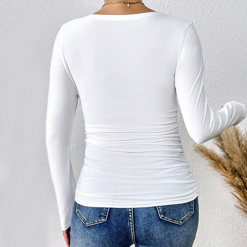 Damen Langarmbody mit tiefem V-Ausschnitt und figurformendem Design Drune