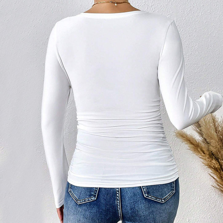 Damen Langarmbody mit tiefem V-Ausschnitt und figurformendem Design Drune