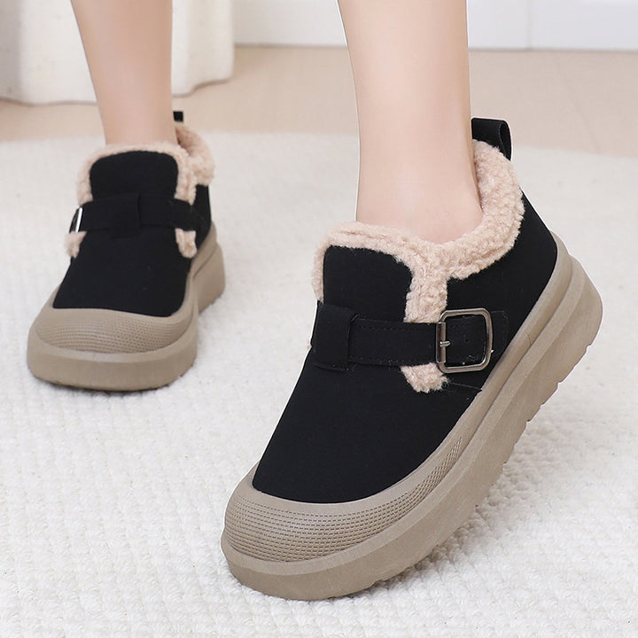 Damen Warmgefütterte Slip-On Sneakers mit verstellbarem Riemen Drune